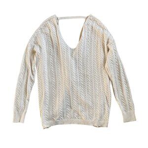 Jodifl Mixed Knit Twist Back Sweater